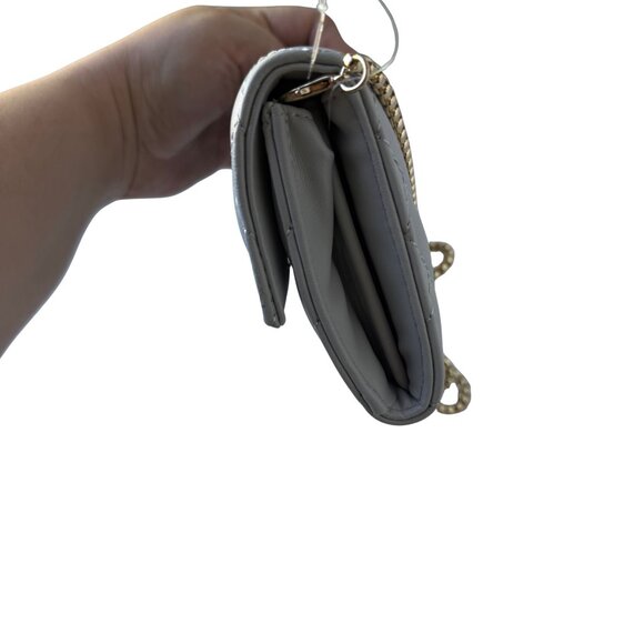 New with Tags Zara Silver Gold Robe Chain Quilted Crossbody Wallet Purse HandBag - Picture 4 of 10